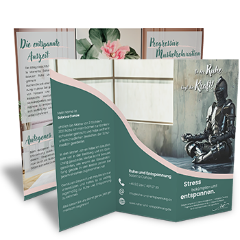 Gefalteter Flyer zum Thema Entspannung