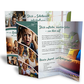 Gefalteter Flyer zum Thema Selbstbewusstsein